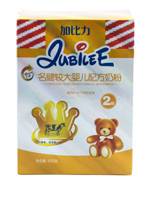 加比力名健较大婴儿配方奶粉2段盒装400g